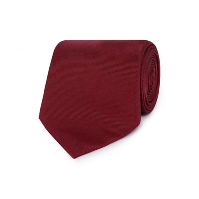 Dark red ribbed silk tie